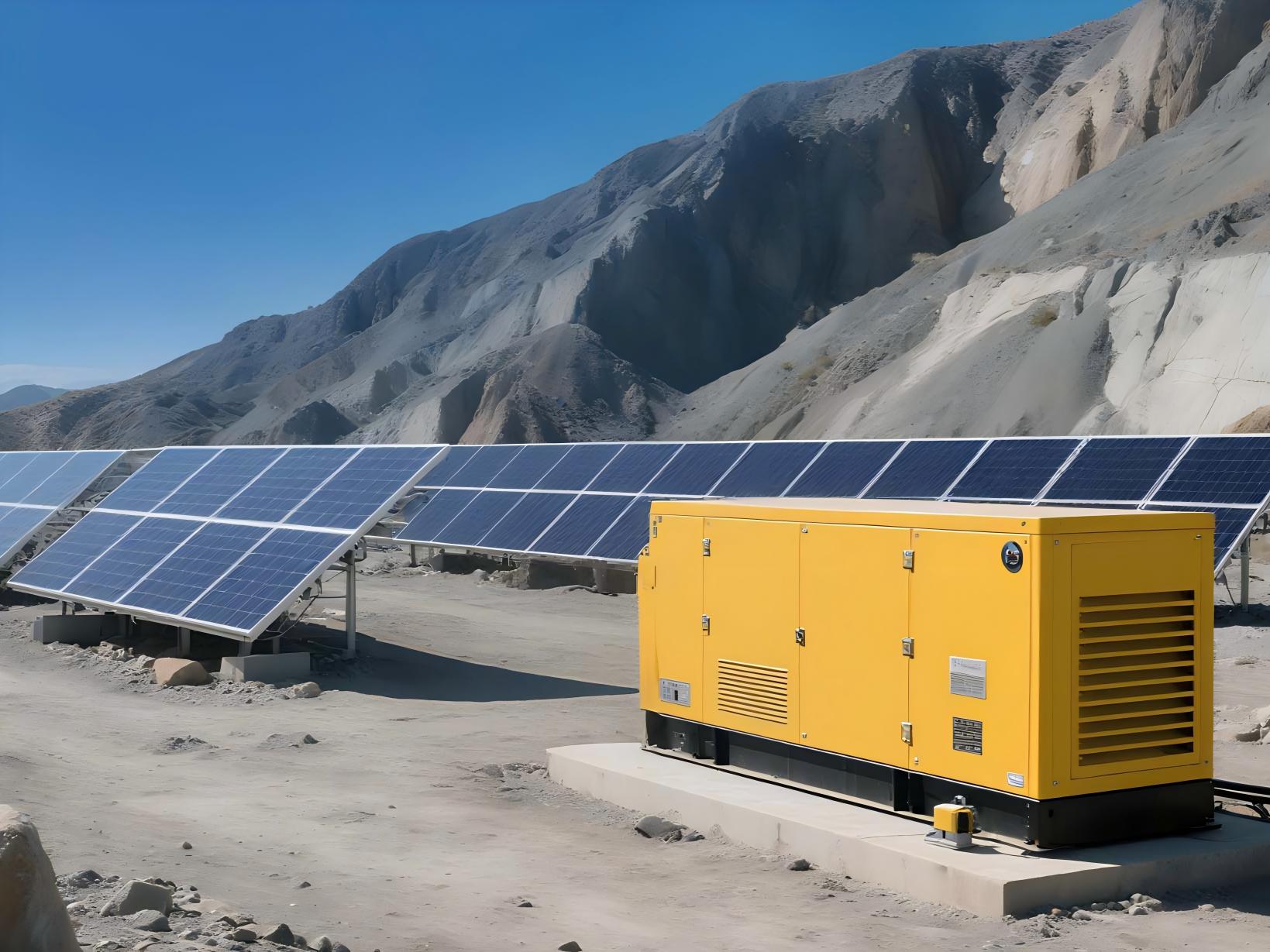 Solar diesel hybrid microgrid system for medium mining camp production facilities