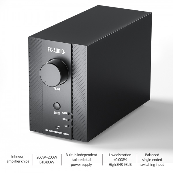 L07 HIFI XLR Balance 200W+200W Power Amplifier  BTL 400W