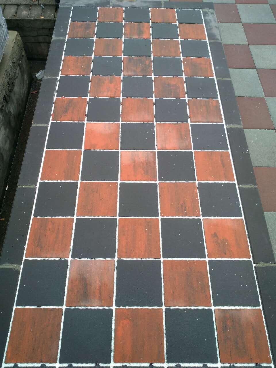 透水砖铺装实景图