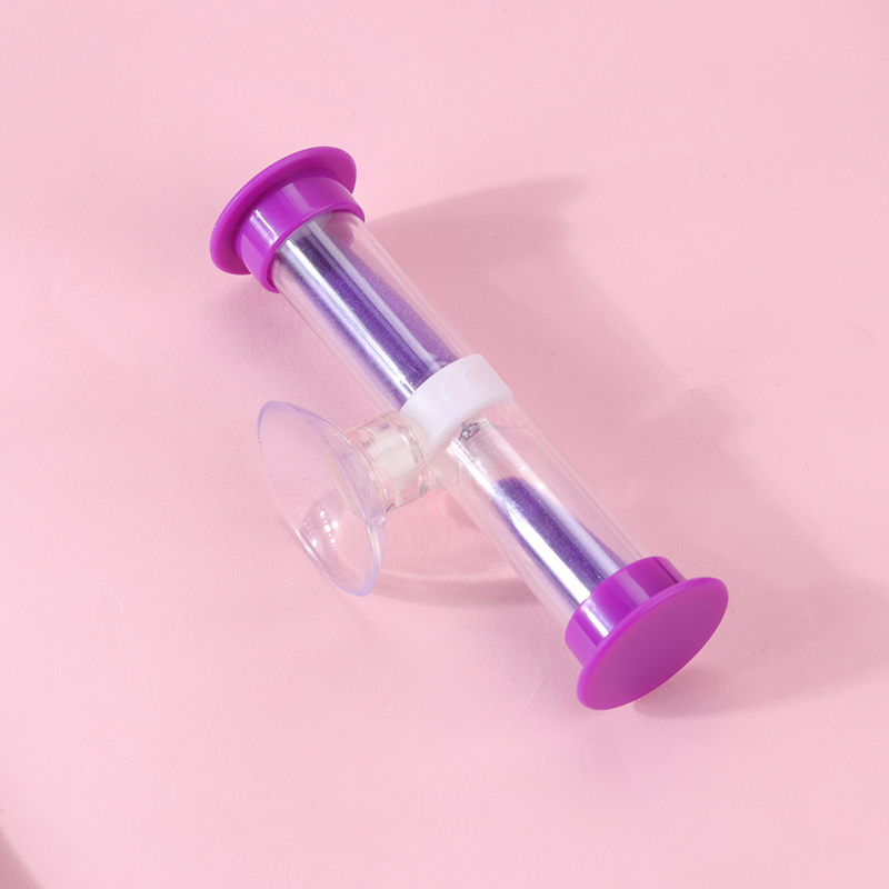 Plastic sand timer with suction cup