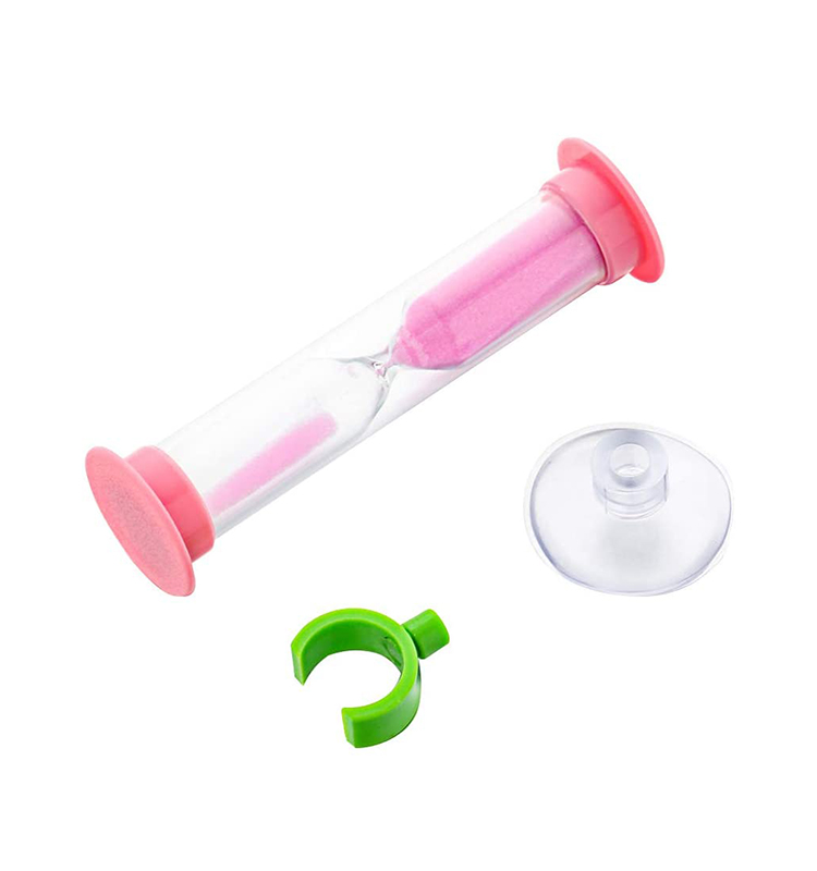 Plastic sand timer with suction cup