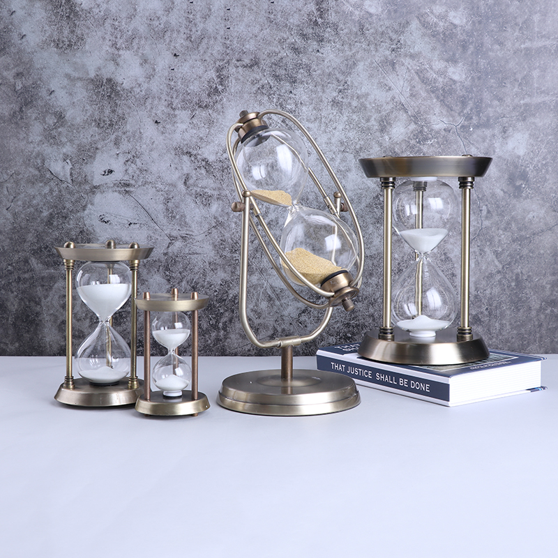 Metal hourglass brass