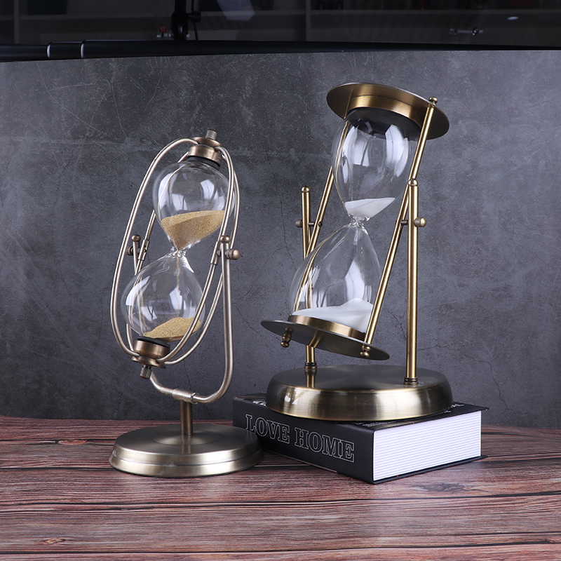 Metal hourglass brass