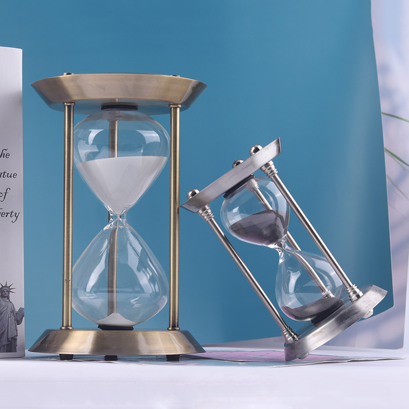 Metal hourglass brass