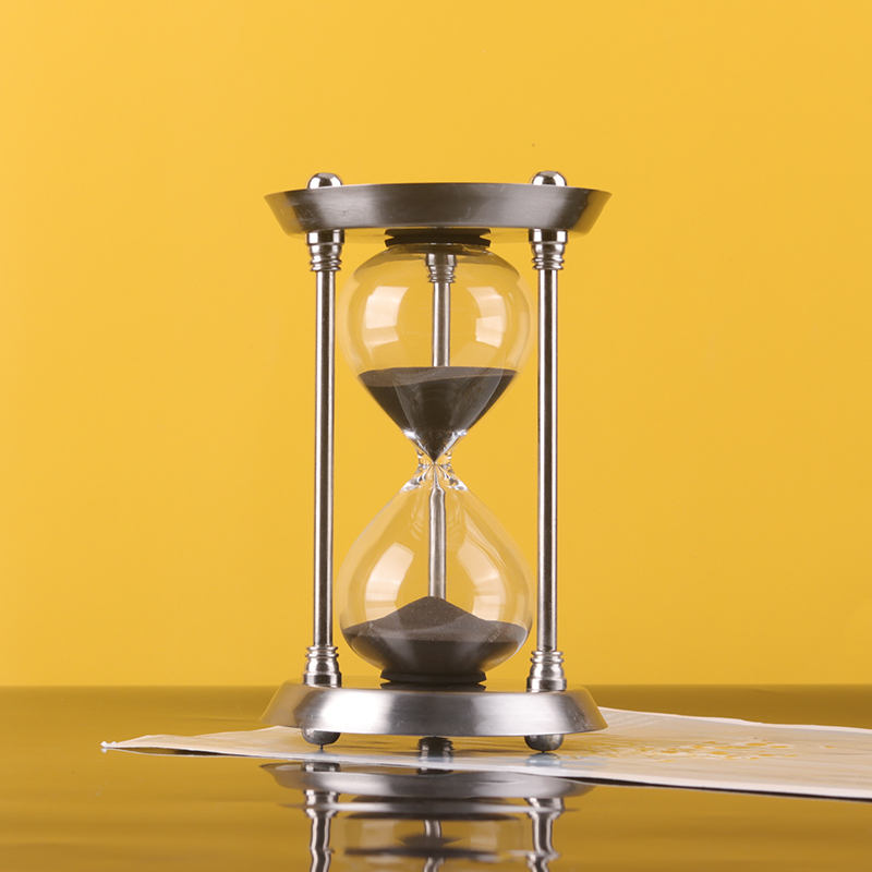 Metal hourglass brass