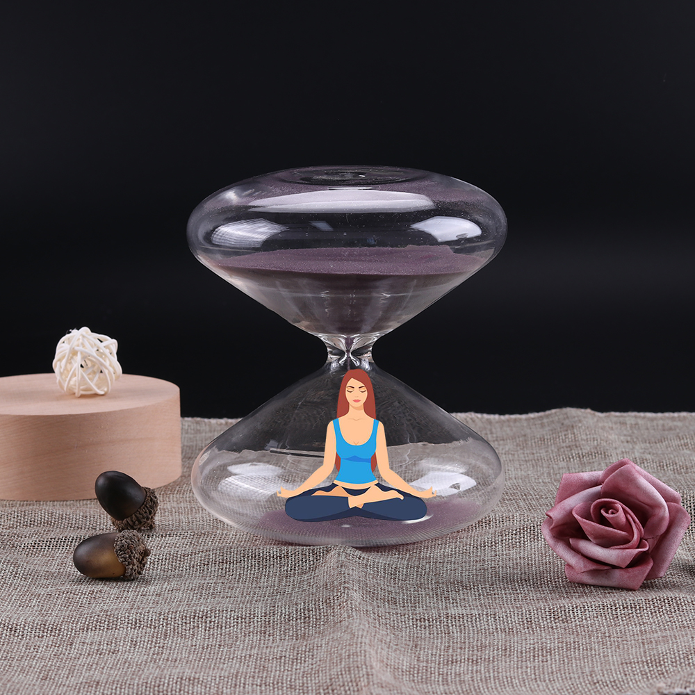 Calm and mindful focus meditation hourglass 
