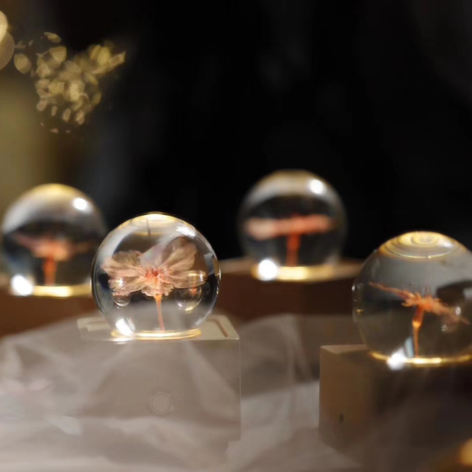 Real flower in epoxy sphere