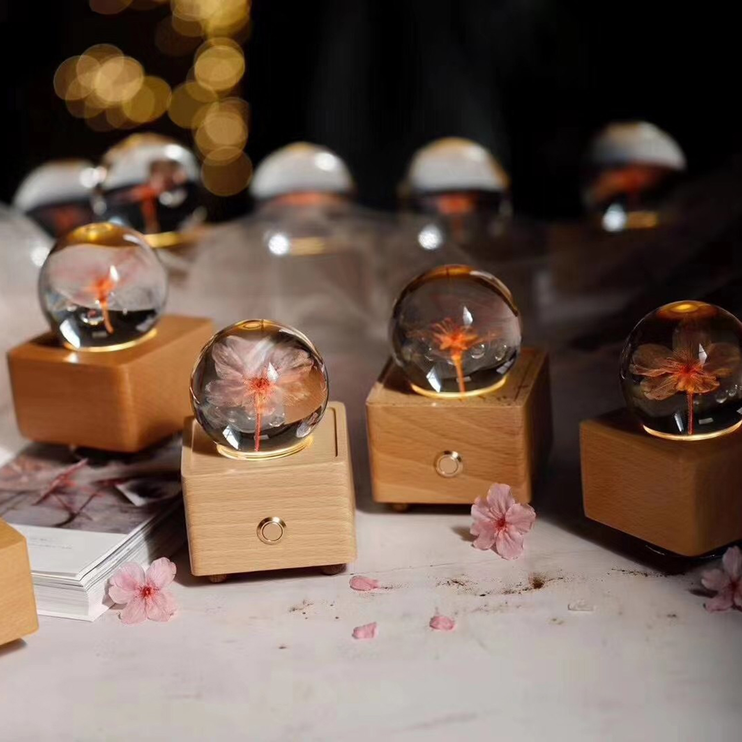Real flower in epoxy sphere