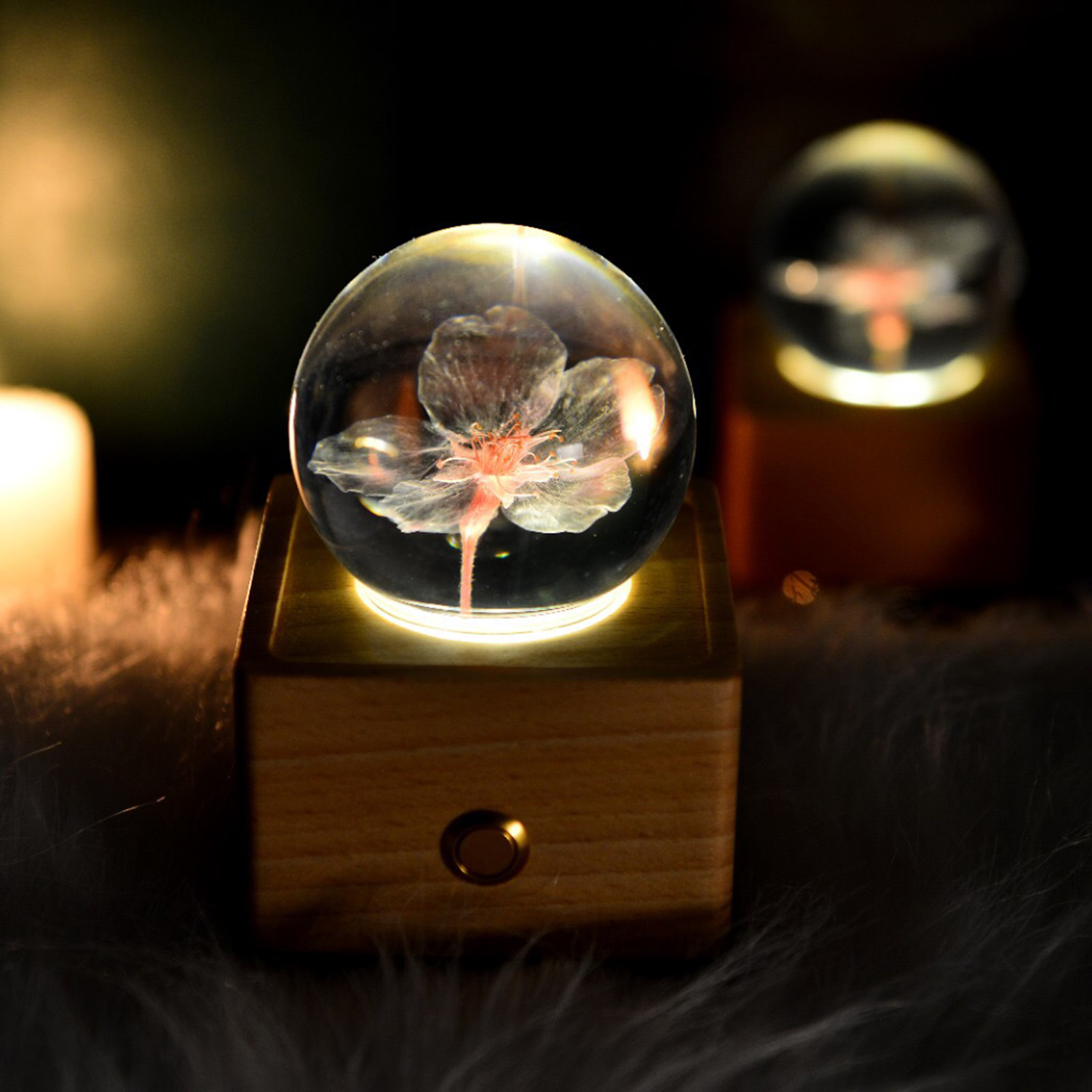 Real flower in epoxy sphere