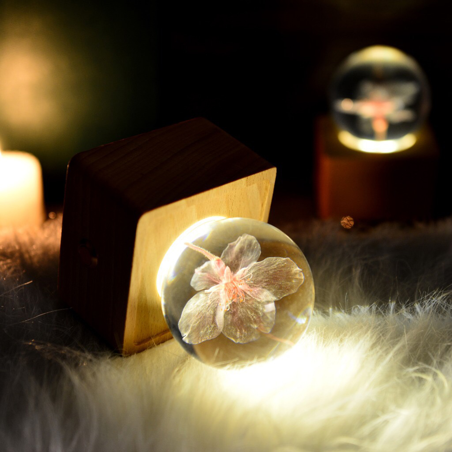 Real flower in epoxy sphere