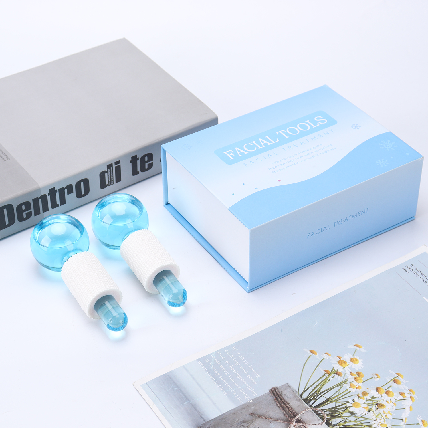 Facial glass globe ice roller