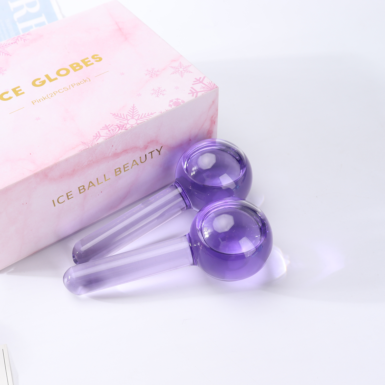 Facial glass globe ice roller