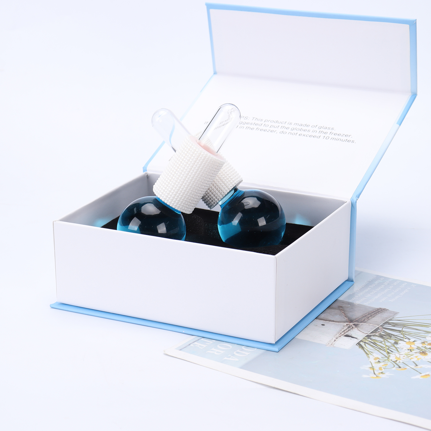 Facial glass globe ice roller