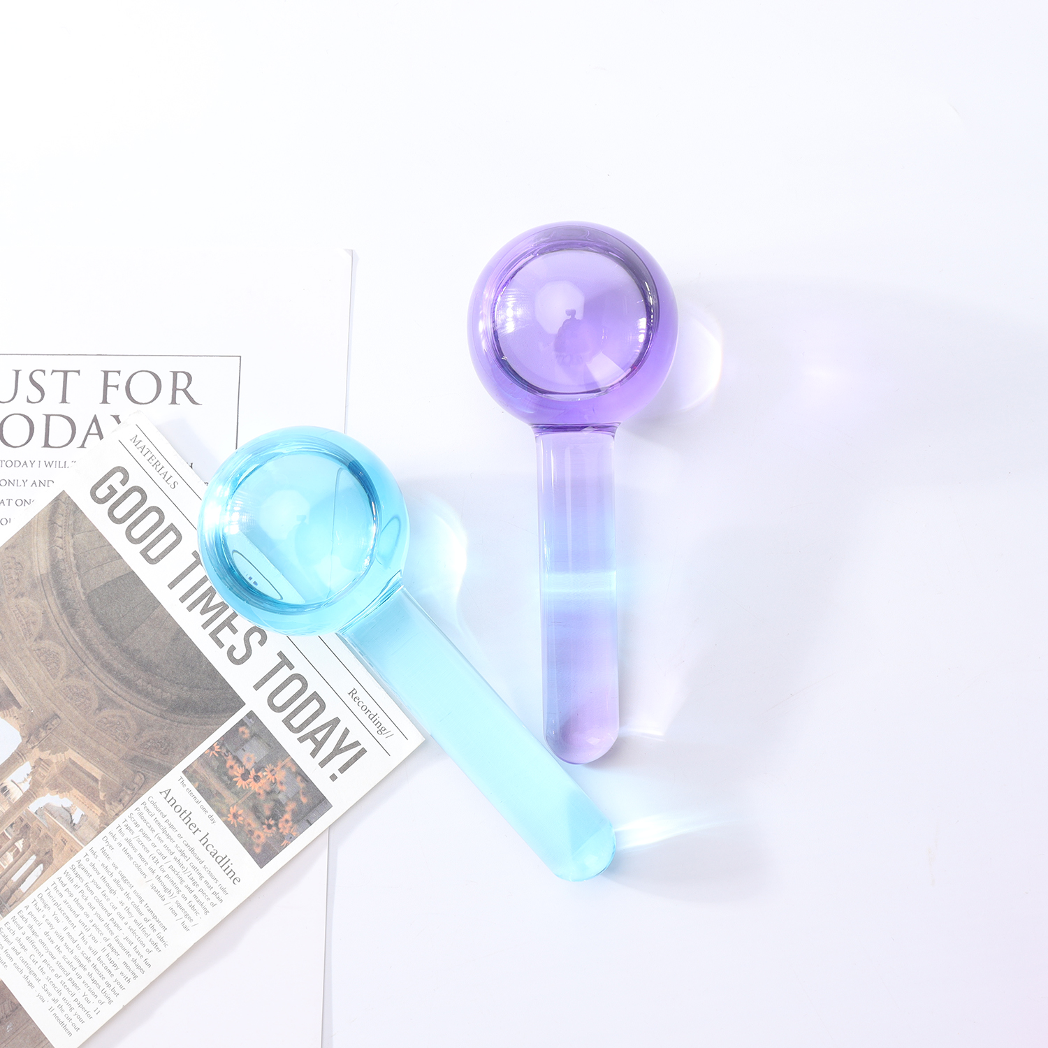 Facial glass globe ice roller