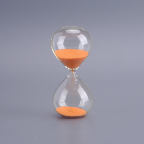 Sandglass 15 minutes orange sand