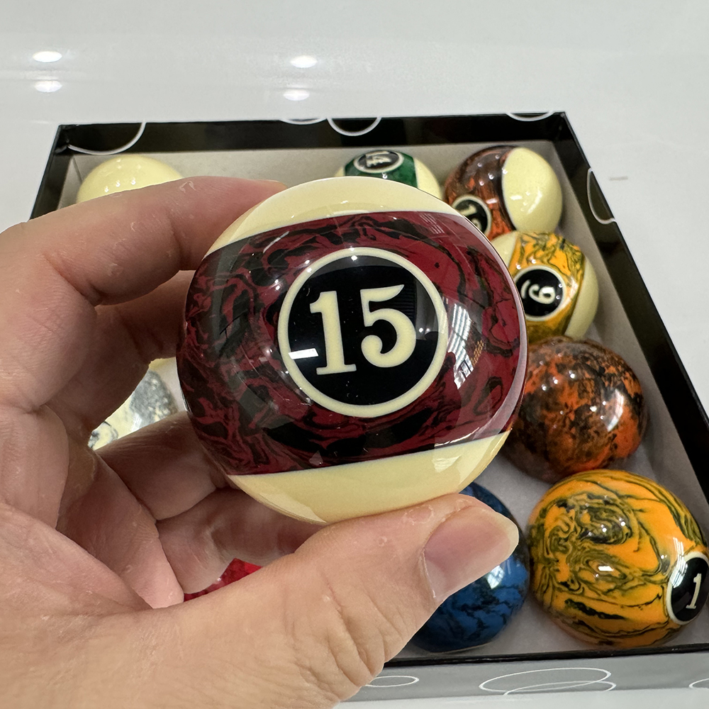 Marbleized billiard balls
