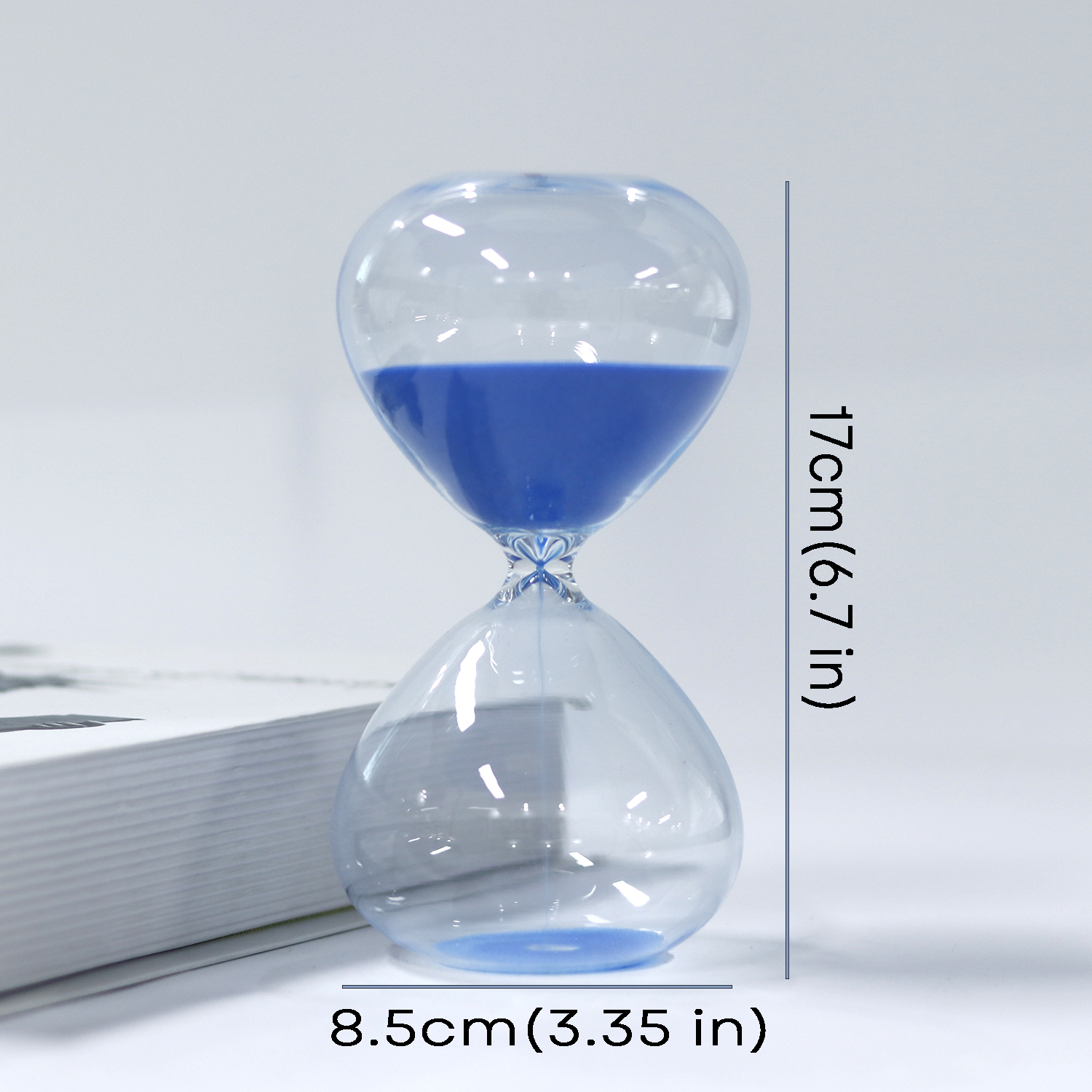 large hourglass 60 minutes blue