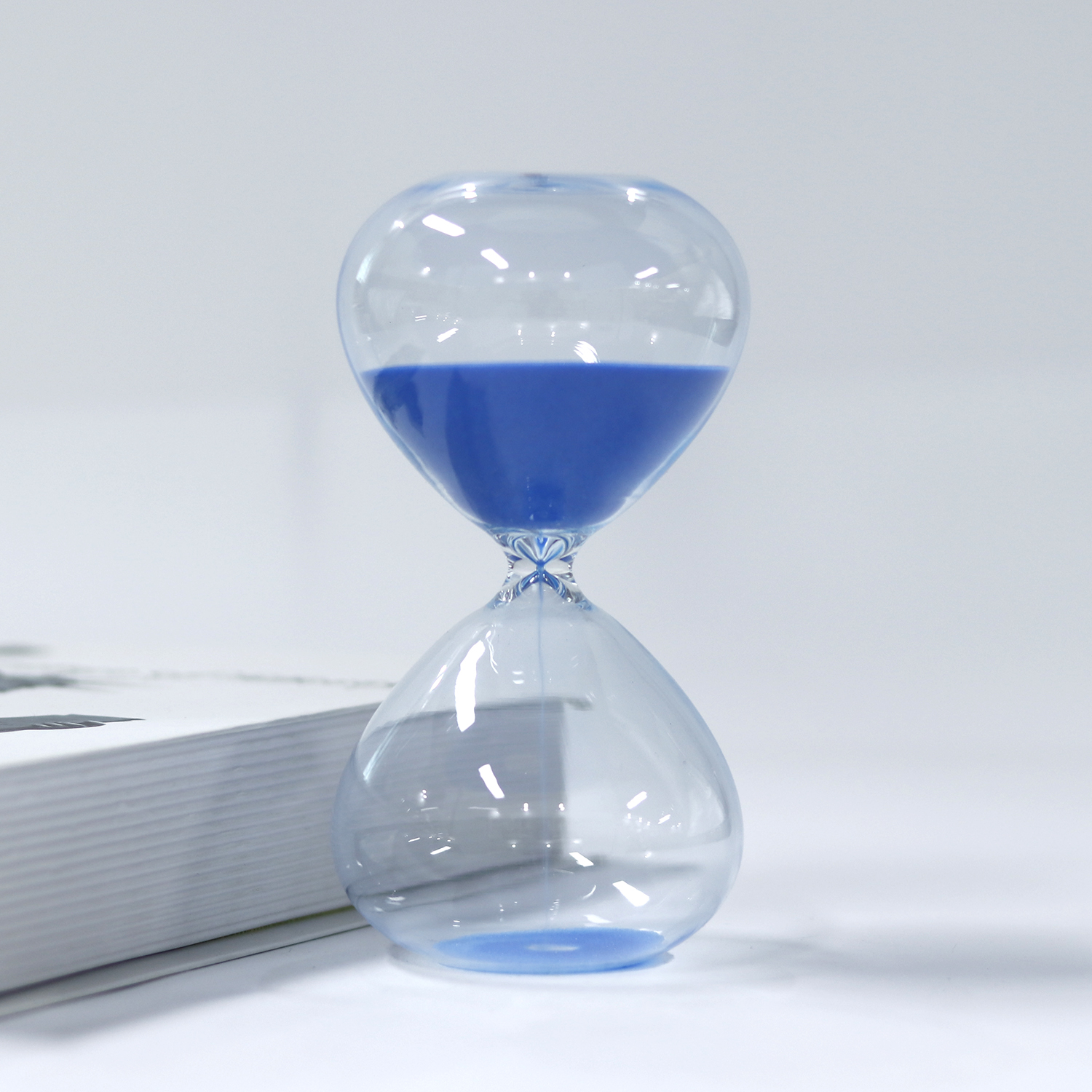 large hourglass 60 minutes blue