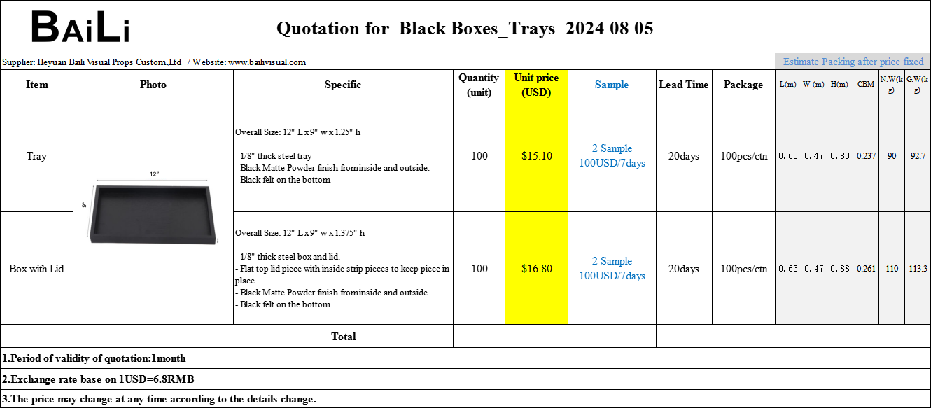 Black tray