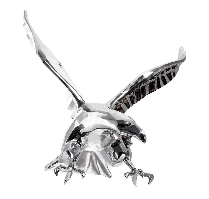 Stainless steel plating silver falcon Sculpture falcon statue silver mirror falcon statue