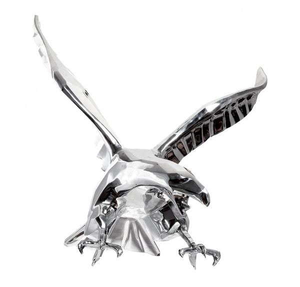 Stainless steel plating silver falcon Sculpture falcon statue silver mirror falcon statue