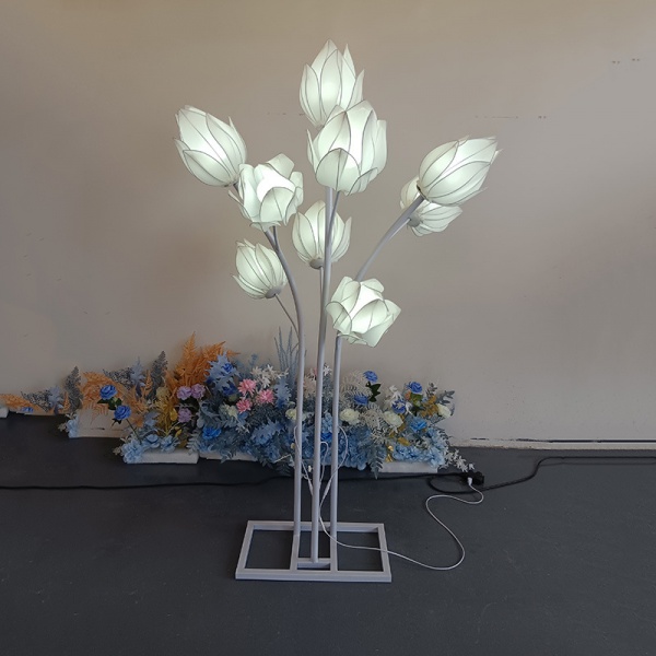 Lamp magnolia wrought iron stretch cloth luminous ornaments background window decoration creative