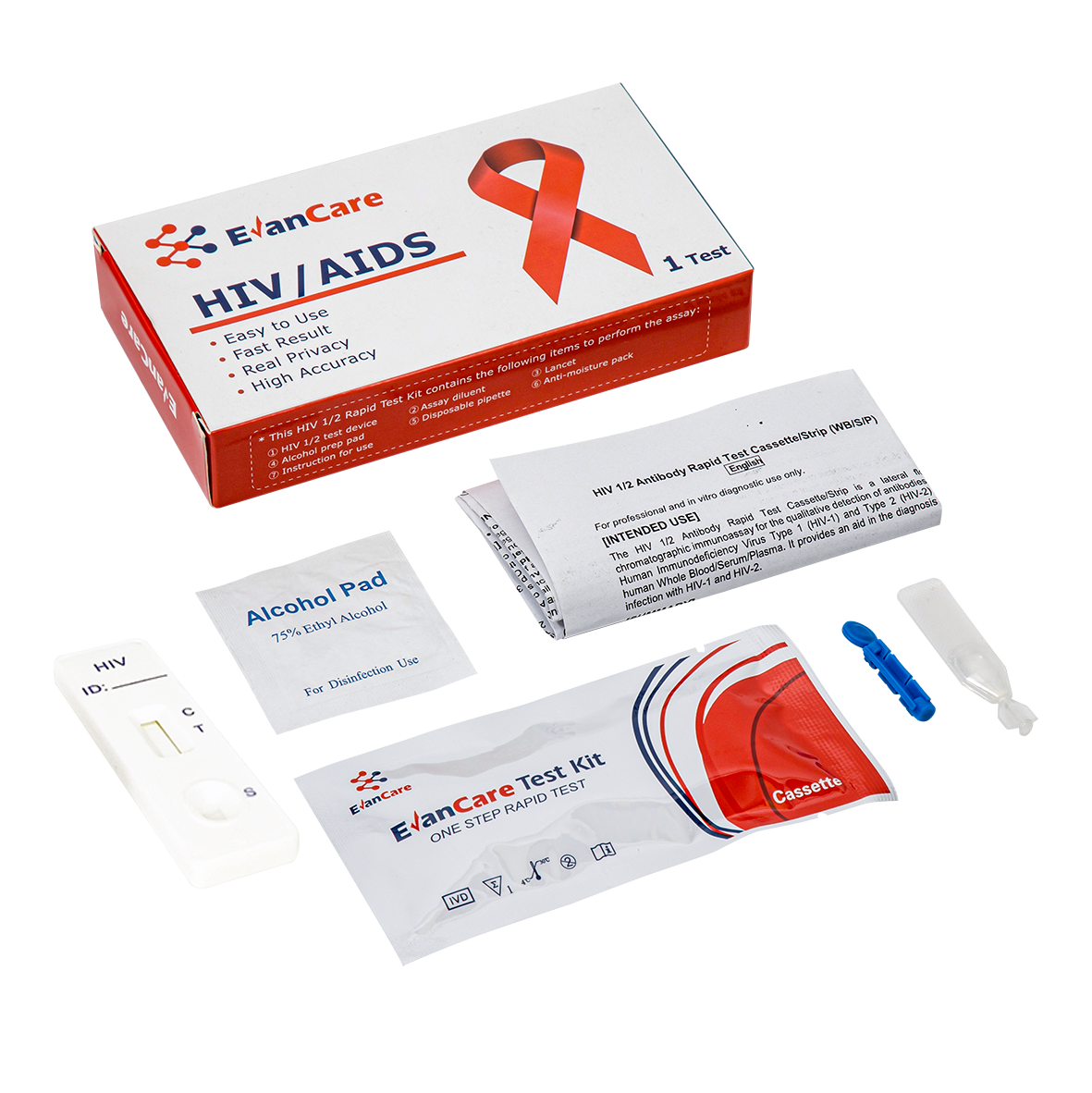HIV 1/2 Human Immunodeficiency Virus Antibody  Rapid Test Cassette （WB/S/P） （self test）