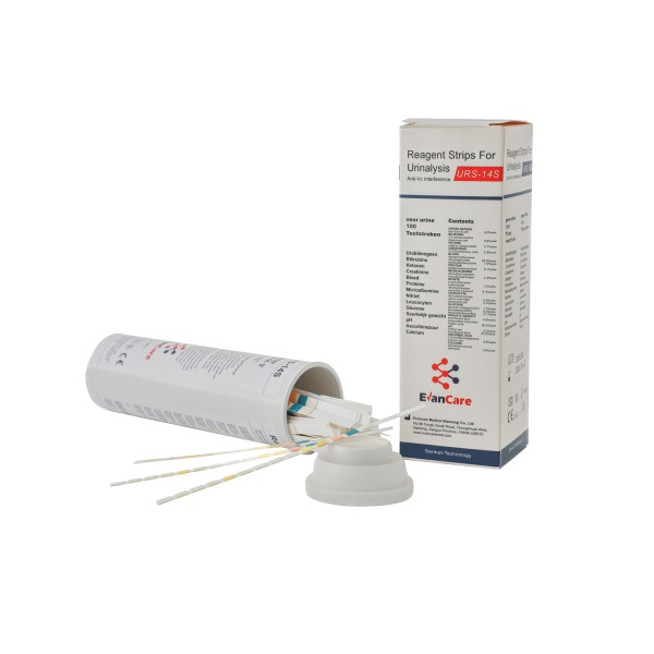 EVANCARE URS-14S (URO/BLD/KET/GLU/PRO/pH/BIL/NIT/SG/LEU/VC/CA/MALB/CR) Urine Analysis Test Strips (Urine)