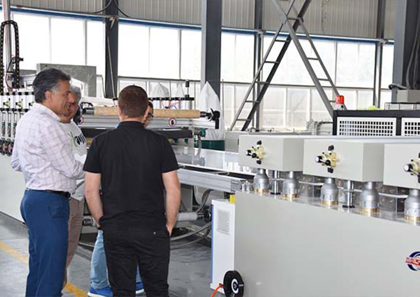 Indian customers came to our company to inspect PVC foam board equipment