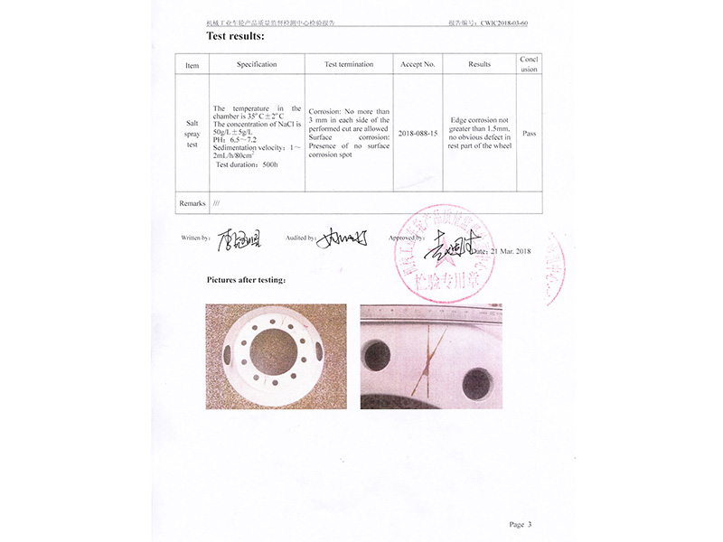 22.5X8.25 American Style Wheel Inspection Report