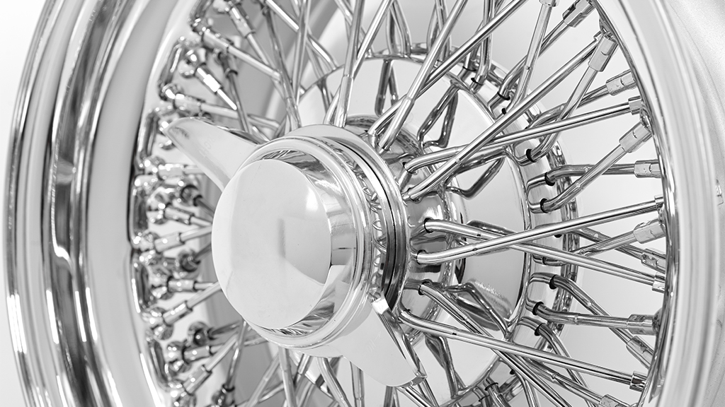 13x7 Wire Wheels Standard 72-Spoke Cross Lace Chrome Rims