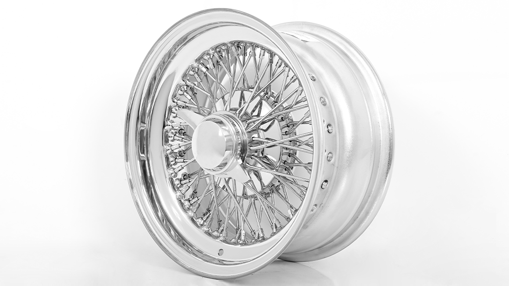 13x7 Wire Wheels Standard 72-Spoke Cross Lace Chrome Rims