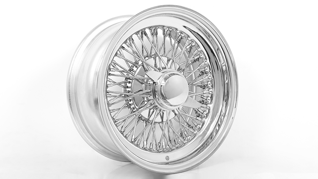 13x7 Wire Wheels Standard 72-Spoke Cross Lace Chrome Rims