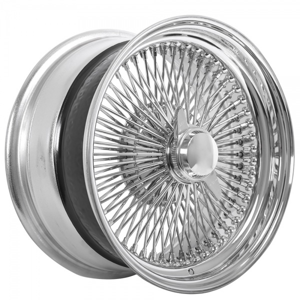 13x7 Wire Wheels Standard 100-Spoke Straight Lace Chrome Rims