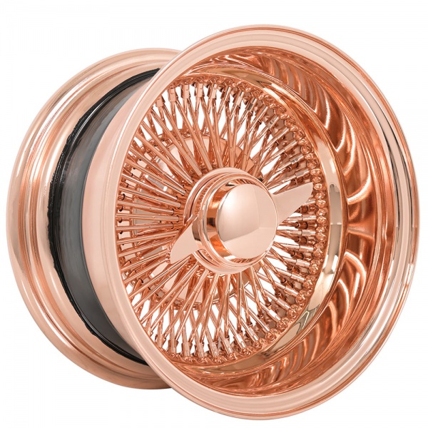 13x7Wire Wheels Reverse 100-Spoke Straight Lace Rose Gold Rims