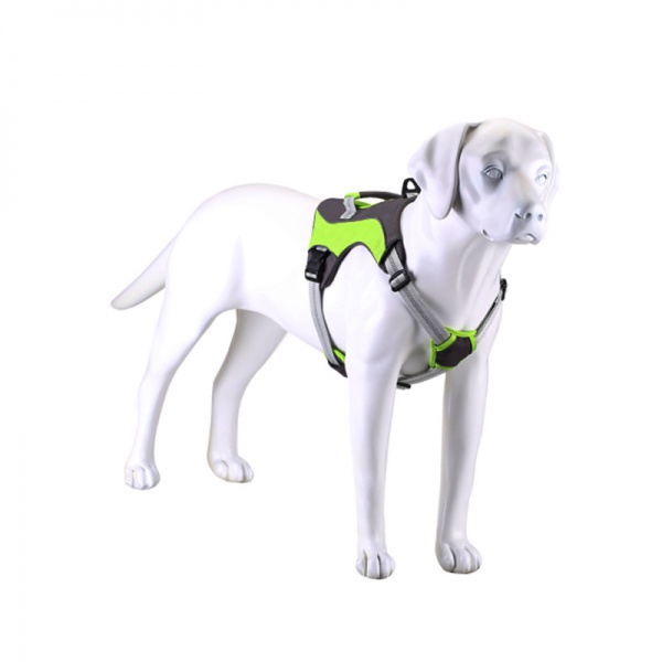 Light weight portable dog harness with soft fabric handle