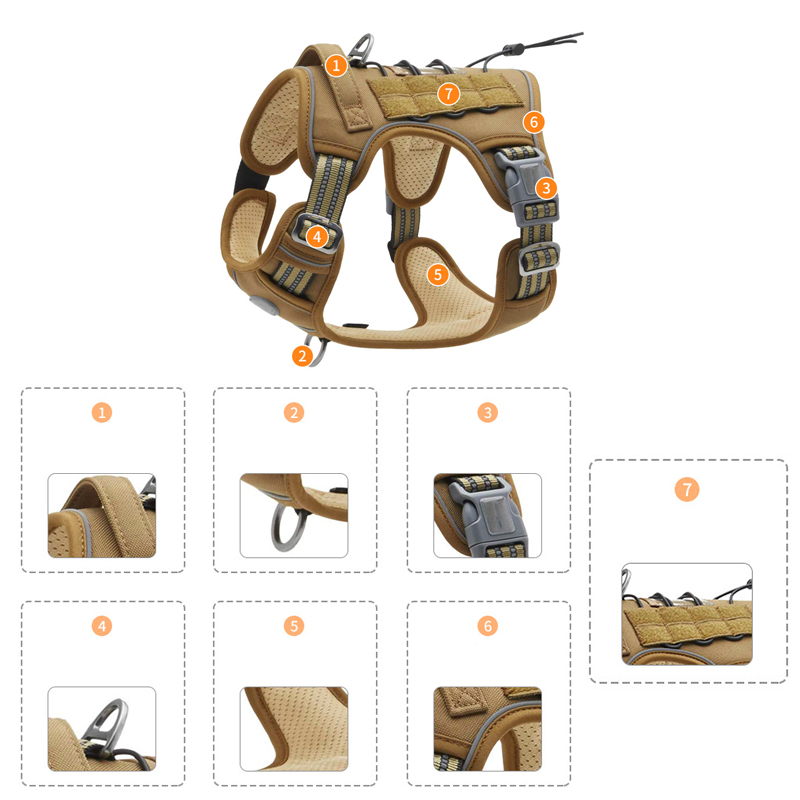 Tactical Dog Harness for Large Medium Small Dogs