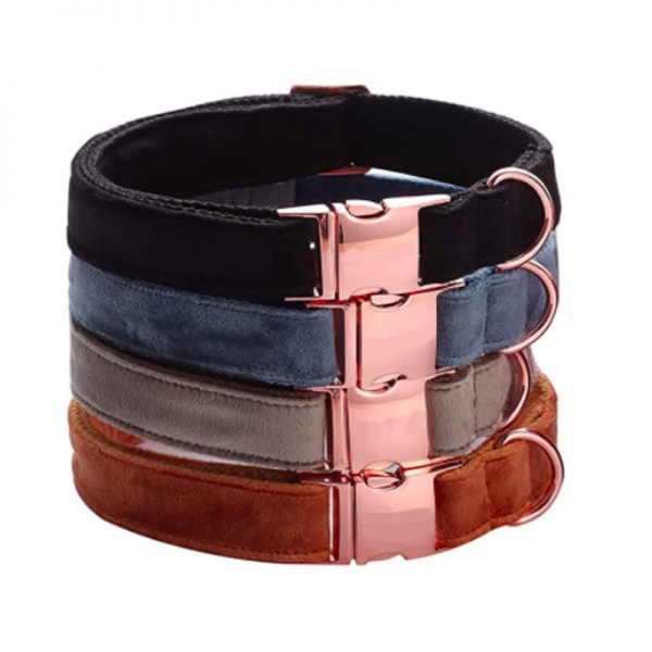 Adjustable Pet Collar All Size Quick Release Safety Velvet Dog Collars leashes