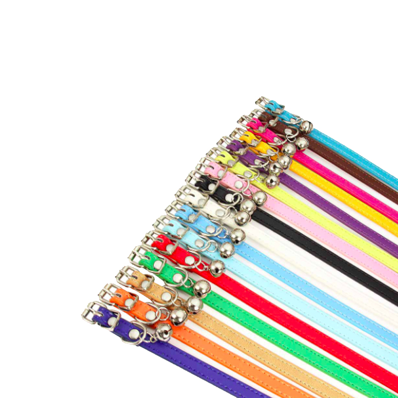 PU Cat Collar Adjustable Small Pet Collars Colorful Puppy Identification Collar