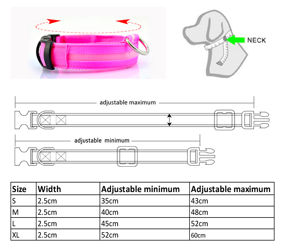 Custom high quality Led dog cat pet collar