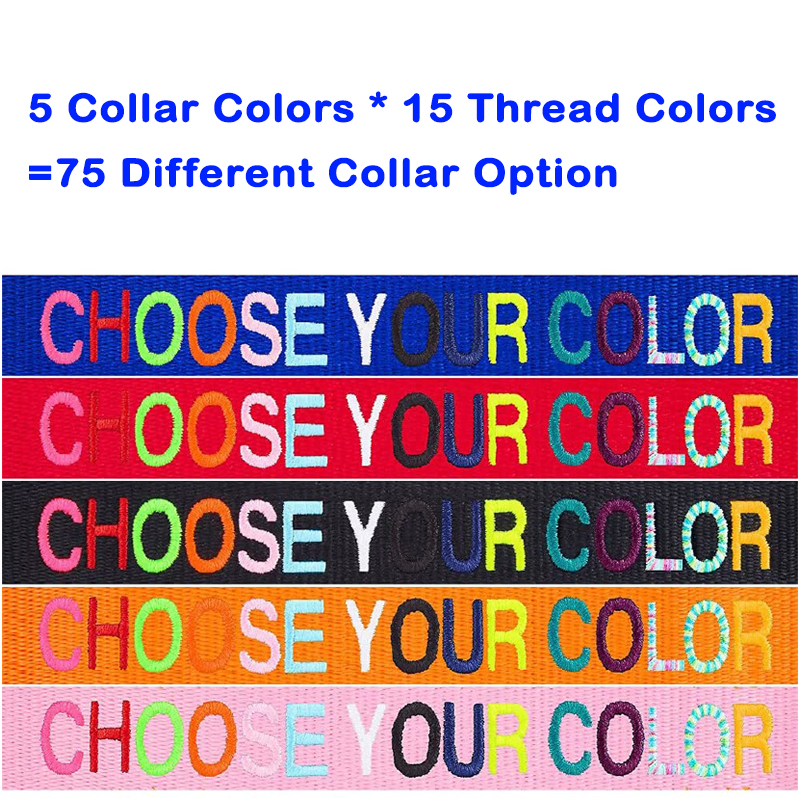 Custom embroidery dog cat collar