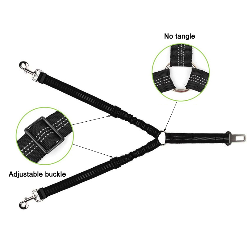 Nylon Weave two Heads One Drag Two Dog Leash