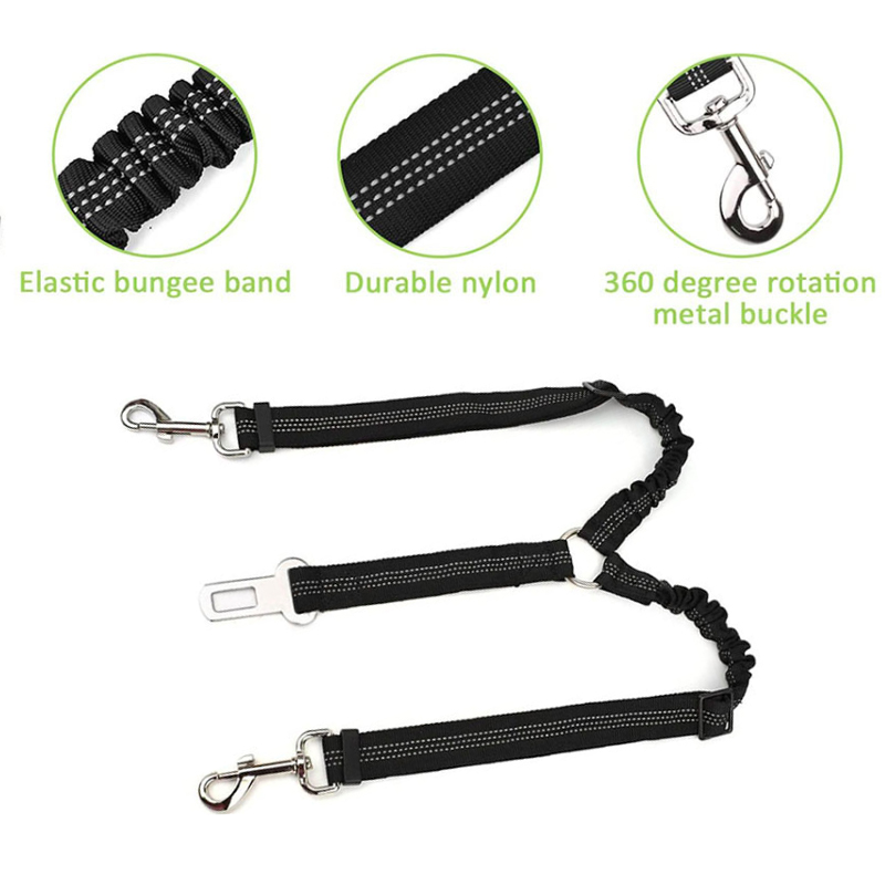 Nylon Weave two Heads One Drag Two Dog Leash