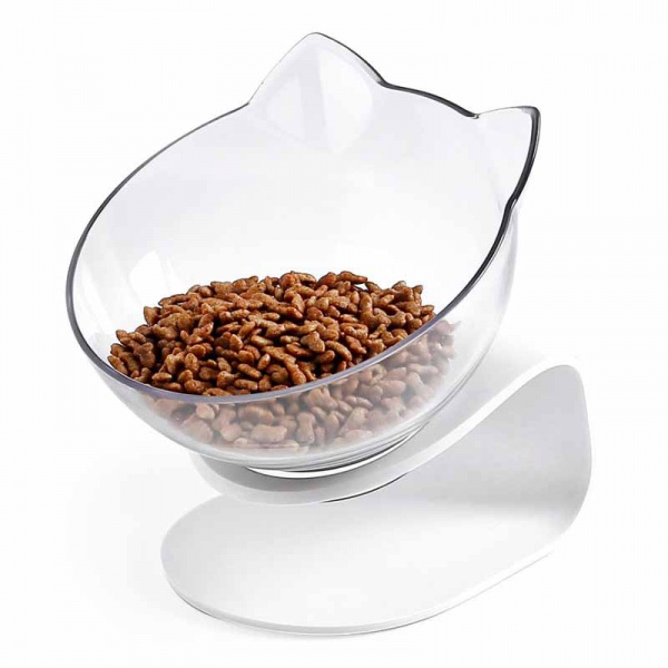 Tilted Raised Posture Cat Food Bowl Neck Protection Anti Vomiting 15 Degree 