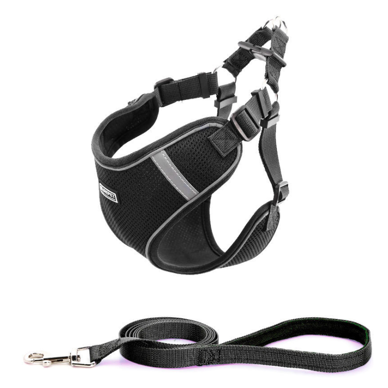 Easy Walk Soft Step in Escape Proof Reflective Harness and Leash Set
