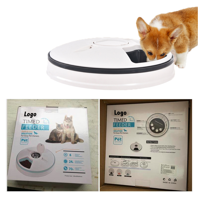 6-Meal Automatic Wet and Dry Food Pet Feeder with Programmable Timer