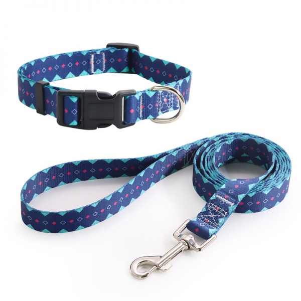  Sublimation Printed Nylon dog Leash And Collar Set