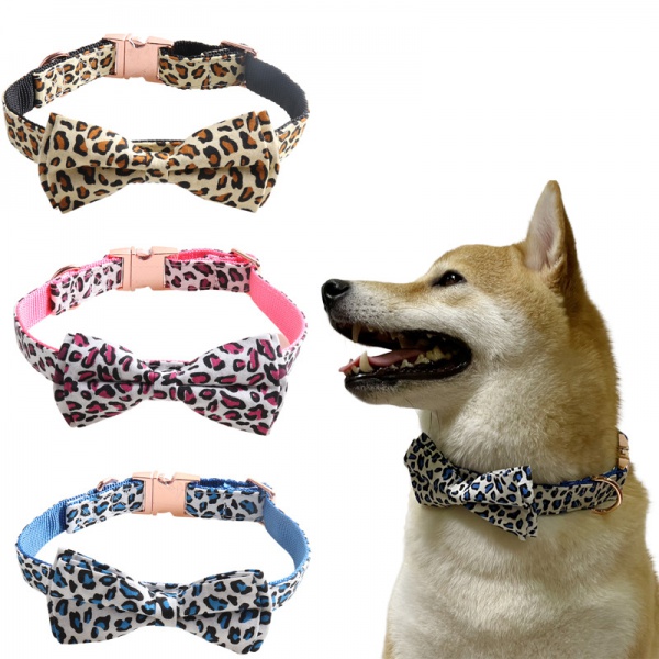 Pet dog cat collar with rose metal buckle