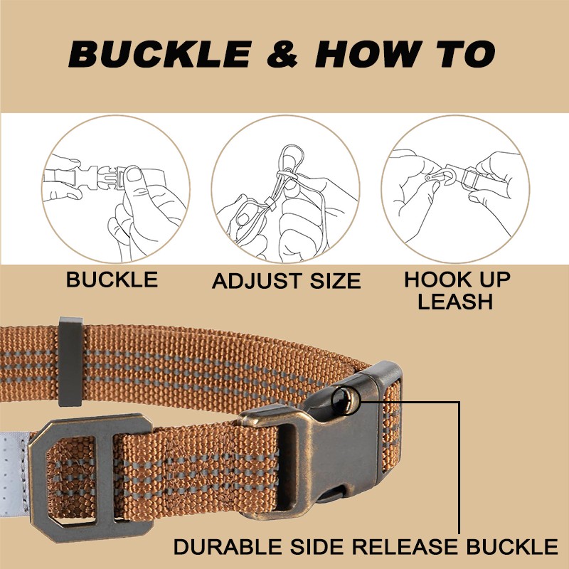Adjustable Nylon Webbing Collars for Dogs