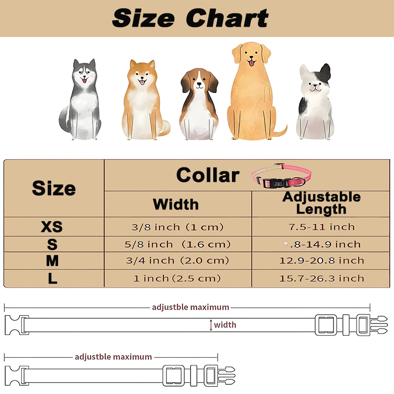 Small Medium Large Dogs Collars
